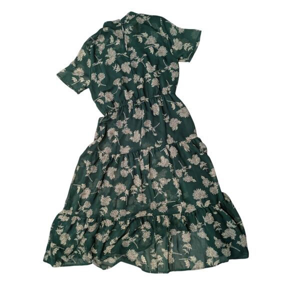 Lulu's Floral Dressed Up Dark Green Floral Print Midi Dress - Picture 7 of 8